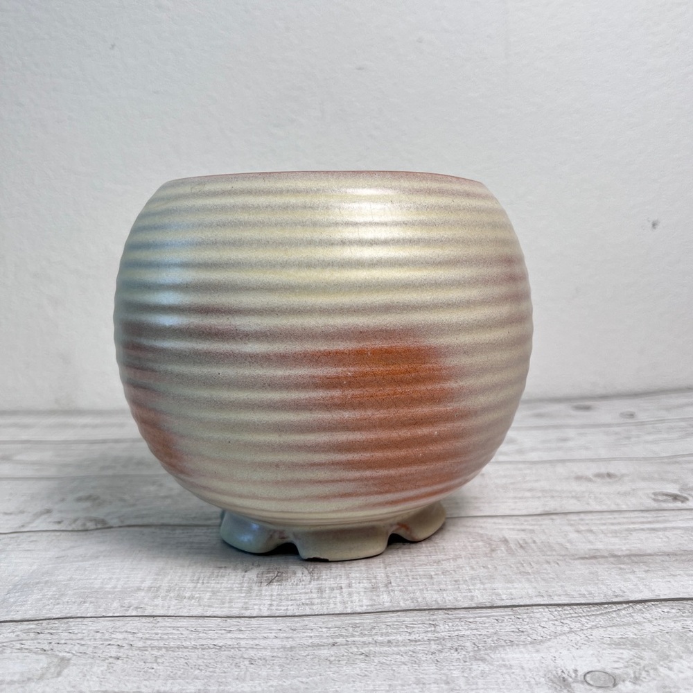 Vintage Frankoma Pottery Beehive Vase 70-B Prairie Green Ribbed Medium 6" H